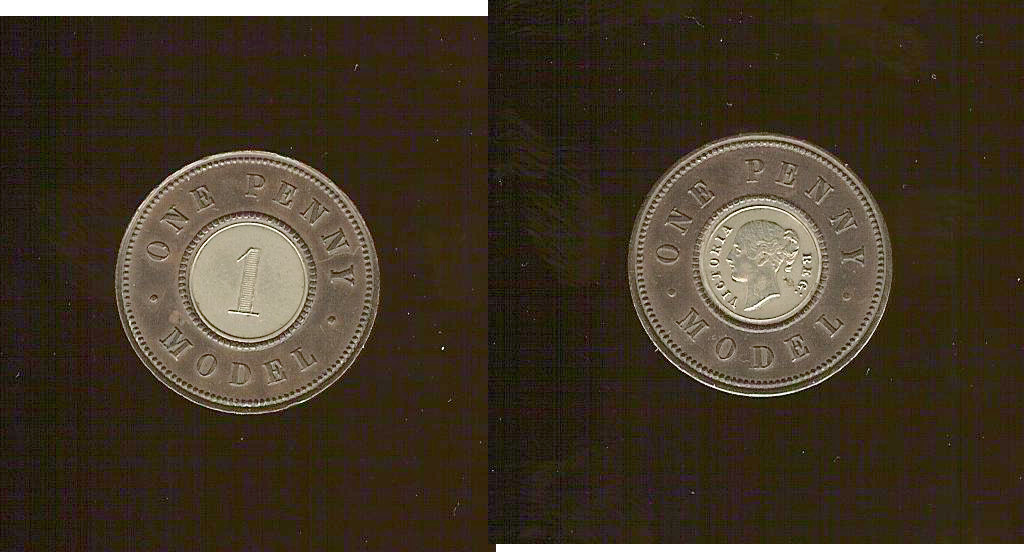 English Victorian penny Model AU+